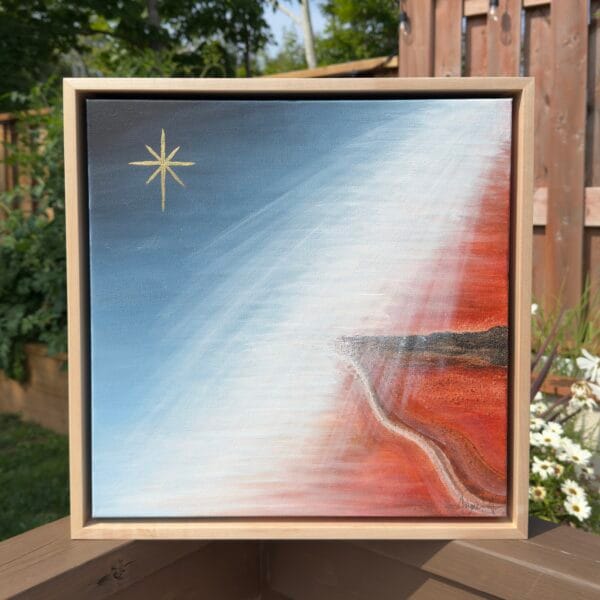 14 x 14" framed canvas